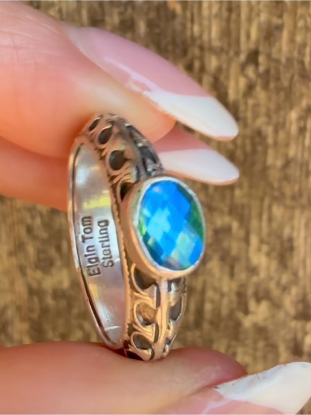 Navajo Silversmith Elgin Tom Handmade Sterling Silver Ring Size 7 - Picture 6 of 7